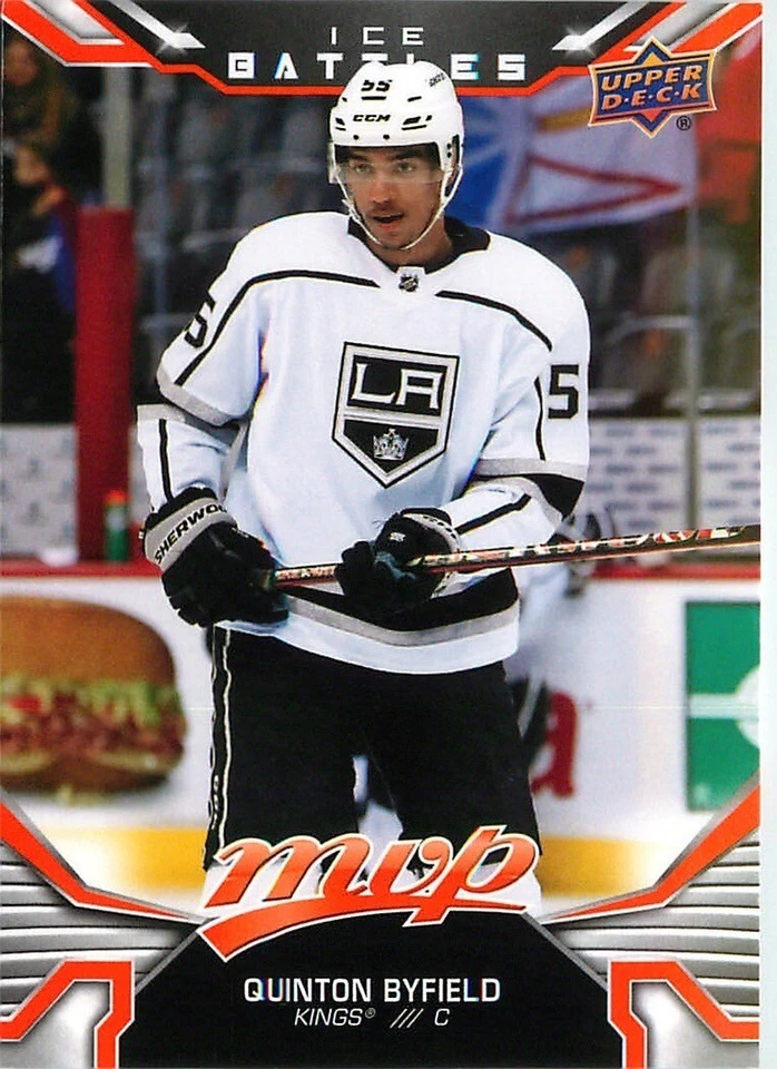 2022-23 Upper Deck MVP - #198 Quinton Byfield ICE BATTLES PARALLEL HOCKEY CARD - Image 1 of 2