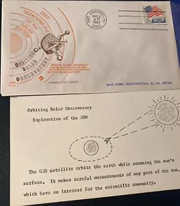 SWANSON SPACE COVER ORBITING SOLAR OBSERVATORY " DEEP SEARCHING EYE" MAR 8, 1967 - Picture 1 of 6