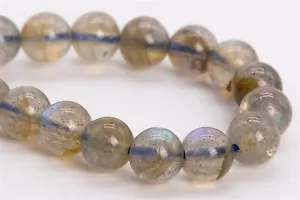 Cuentas sueltas redondas de piedras preciosas redondas de grado AA de labradorita gris natural genuina de 5 mm de 7,5" - Imagen 1 de 3