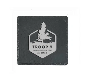 Boy Scouts Troop 2 Slate Coaster New - Picture 1 of 1