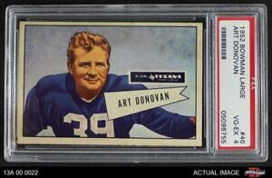 1952 Bowman Large #46 Art Donovan Texans SHORT-PRINT RC HOF Boston PSA 4 - VG/EX