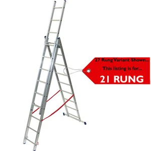 21 Rung Lightweight Combination Ladder Triple Extension / Step & Staircase Stair - Picture 1 of 9