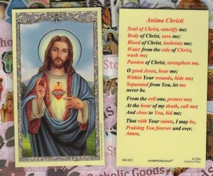 Sacred Heart of Jesus - Anima Christi Prayer - Laminated Holy Card 800-1025 - Picture 1 of 3
