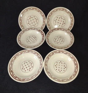 Vtg Oxford Restaurant Ware Soup Bowls & Salad Plate Set w/Brown Flowers Brazil - Picture 1 of 8