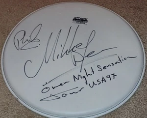 MOTORHEAD MIKKEY DEE PHIL CAPBELL SIGNED SIGNED 14" ATTACK DRUMHEAD - Picture 1 of 1