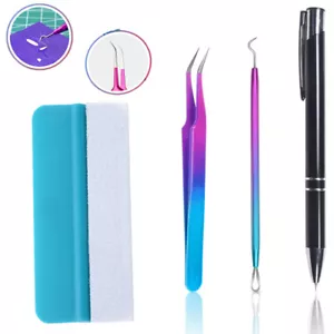 Craft Adhesive Vinyl Weeding Tool Kit Air Release Pen Squeegee Tweezer for HTV - Picture 1 of 9