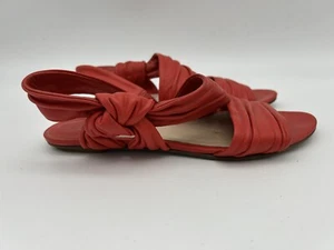 FURLA sandali vintage anni 80 increspati rosso-arancio taglia 7 - Foto 1 di 4