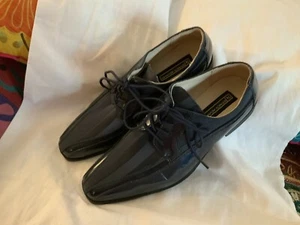 Men's Stacy Adams Blue Royalty Lace Up Tuxedo Shoes -size 8.5 New - Picture 1 of 9