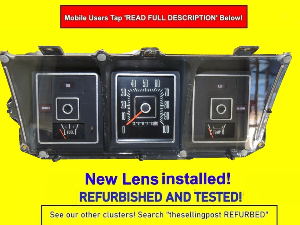 1973 年福特卡车野马厢厢式货车速度计集群翻新测试 LEDS — 第 1/4 张图片