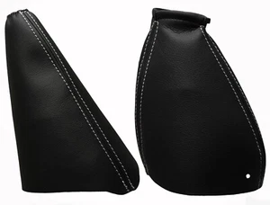 Hilo blanco bolsa de cambios de cuero auténtico y manguito de freno de mano para FORD FOCUS 1998-2007 - Imagen 1 de 1