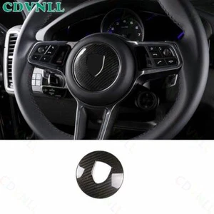 For Porsche Panamera 17-21 Dry Carbon Fiber Steering Wheel Horn Ring Cover Panel - Foto 1 di 7