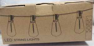 LED Outdoor String Lights, Waterproof, 50FT w/17 Edison Bulbs, Remote, White - Picture 1 of 11