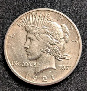 1921 Peace Silver Dollar.. "High Relief". Key Date Coin... Extra Fine/AU - Picture 1 of 2
