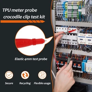 Multimeter Test Lead Kit Safe Electrical Test Probe Set with Alligator paoeq - Picture 1 of 11