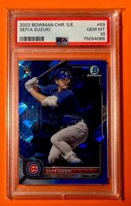 SEIYA SUZUKI RC PSA 10 2022 Bowman Chrome Sapphire Edition Cubs Rookie GEM! - Picture 1 of 2