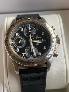 Vintage Eterna Eterna-Matic Airforce Chronograph 39mm ...RUN WITH BOX - Picture 1 of 10