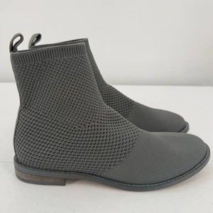 NEW Eileen Fisher Jude Recycled Stretch Knit Heeled Bootie Gray Size 6.5 - Picture 1 of 10