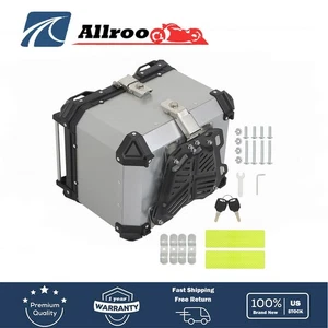 Motorcycle Luggage Waterproof Tail Box Top Case Scooter Trunk Storage 45L Silver - Picture 1 of 12