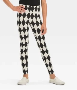 New Cat & Jack Black & White Diamond Leggings Girls Size XS - Picture 1 of 1