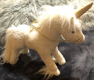 Douglas White Unicorn with Gold Horn and Rope 12” - Picture 1 of 5