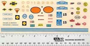 AMT Car Decal Sheet #6915-7 Driver: R. Minnick, Navigator: L. Minnick NOS - Picture 1 of 1