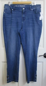 NWT Westport Ankle Jeans Womens Size 14W 36x26.5 Distressed Stretch 92-32230 - Picture 1 of 7