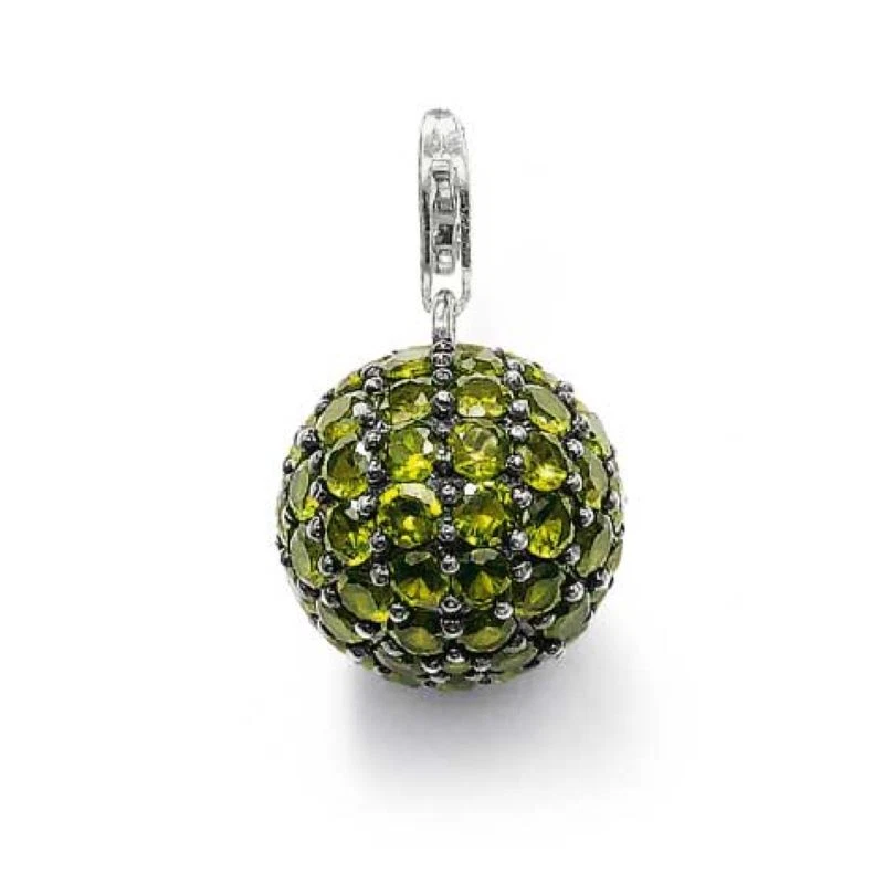 Thomas Sabo Charm Club Anhänger Kugel Silber Zirkonia grün T0254-051-6 UVP 198,- - Bild 1 von 1