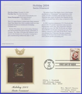 USA7 #3886 ADDR GOLDEN REPLICA FDC Red Santa Ornament - Picture 1 of 1