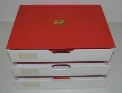 Casier classeur 3 tiroirs documents en plastique vintage « Novak »  - Photo 1/4
