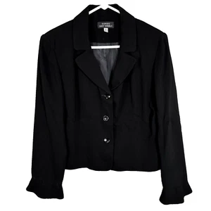 Vintage Giorgio Sant'Angelo Size 10 Blazer Womens Black 90s Flared Wrists Button - Picture 1 of 11