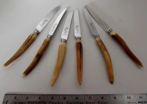 Lote 6 Juego de Cuchillos para Carne Taylor Witness Sheffield Vintage Asas de Cuerno de Ciervo Hecho en el Reino Unido - Imagen 1 de 11