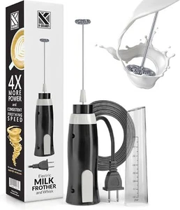 Corded Electric Milk Frother with Plug in - Handheld Electric Stirrer Whipper - Picture 1 of 8