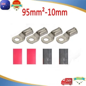 4 X Battery Cable Lead Lug 95-10 Terminals Heavy Duty Copper Solar Inverter Bank - Foto 1 di 3