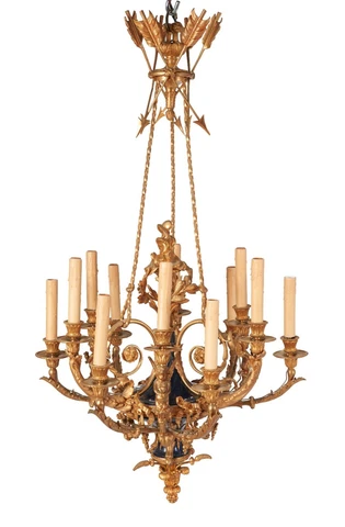 Louis XVI Style Bronze Chandelier by Maison Mottheau Cover