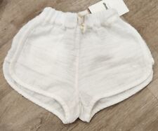 Tocoto Vintage NWT White Organic Shorts Elastic Waist Size 9 Months