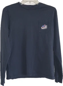 Vineyard Vines Youth Ski Pocket Graphic T-shirt Navy Blue Long Sleeve Sz 18 XL - Bild 1 von 6