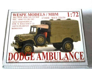 1:72 DODGE AMBULANCIA - Kit Resina Wespe Modelos WES72079 - Imagen 1 de 1