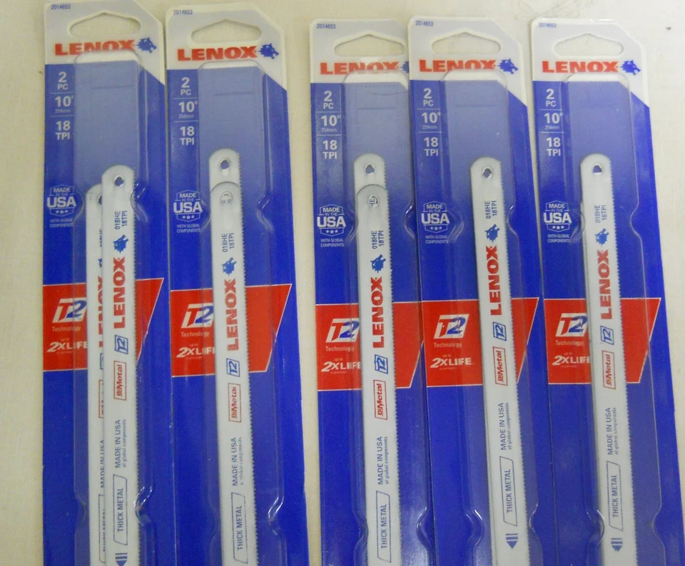 Lenox 018HE18TPI Bi-metal Hacksaw Blades 18 TPI 10-in