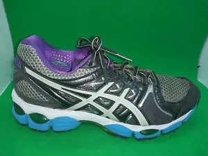 Asics Gel-Nimbus 14 T291N Women's Gray Purple Blue Running Training Shoes Sz 9 - Picture 1 of 12
