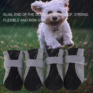 Hundeschuhe Haustier Pfotenschutz Freizeit Stiefel Welpe rutschfeste Turnschuhe (schwarz L) - Bild 1 von 7
