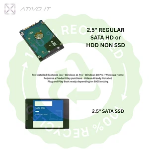 1TB SSD 2.5" SATA Hard Drive for Laptop with Windows 11 pro 64 Pro Pre-installed - Afbeelding 1 van 6