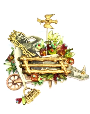 Broche para colorear de Michal Negrin con colores cristal Israel único hermoso Foto 1 de 4