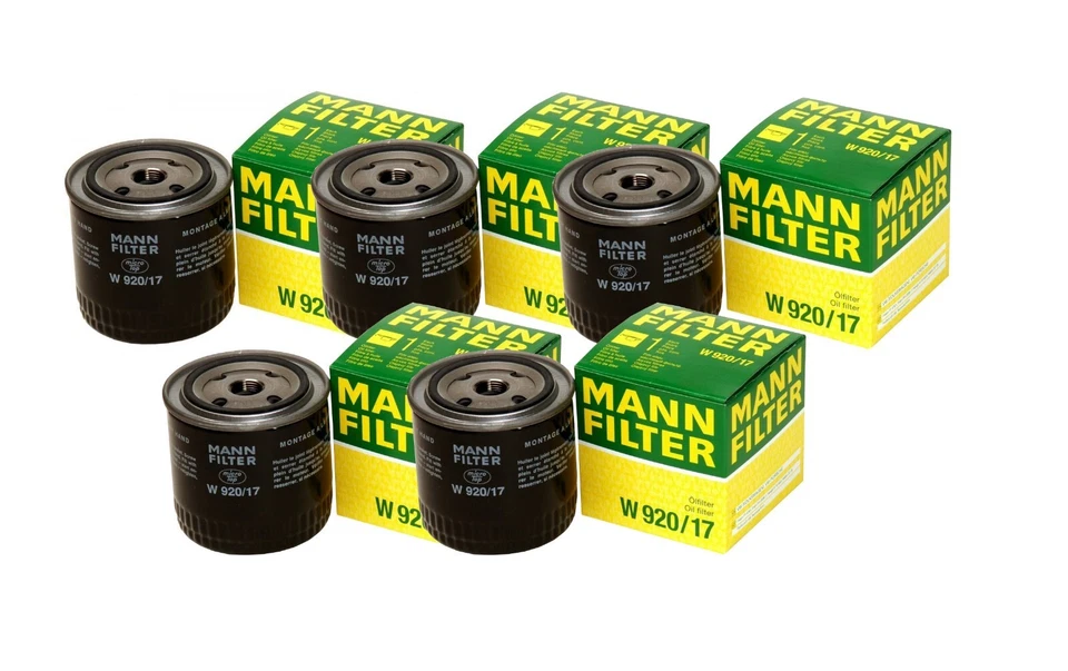 Mann Set of 5 Engine Oil Filters for Chrysler Dodge Ford Jeep Mitsubishi Volvo - Image 1 of 1