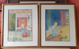original art painting signed MFT nursery art childhood - Picture 1 of 5