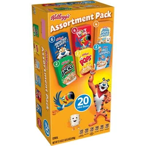 Kellogg's Assortment Pack Breakfast Cereal, Single Serve Cereal To Go, Kids - Picture 1 of 12