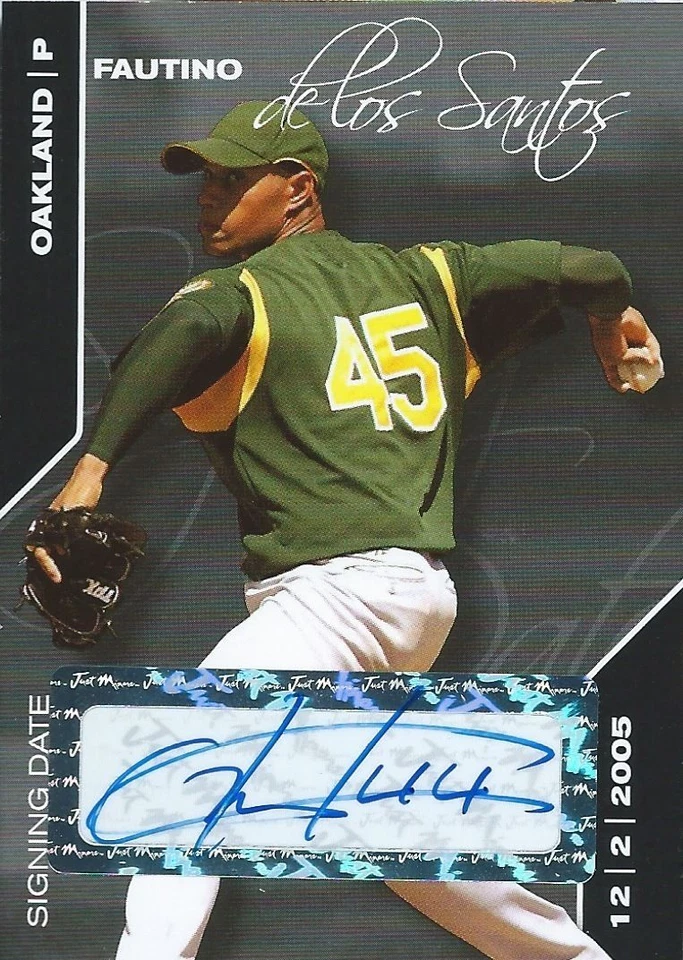 (HCW) 2008 Just Minors Autographs Black FAUTINO DE LOS SANTOS 3/25 Auto New York - Image 1 of 2