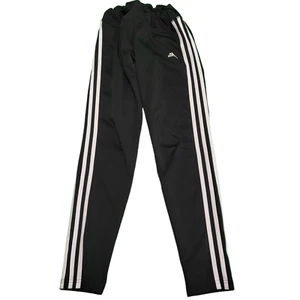 D323 WOMEN'S ADIDAS BLACK WHITE TRIM SKINNY TRACK PANTS UK M W28 L27 - Picture 1 of 4