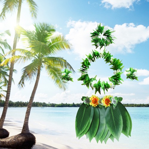 VETEMENTS Collana festa hawaiana fascia foglia fiore ragazza