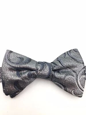 $100 Alfani Hombres Paisley Gris Plateado Pajarita Vestido Traje Clásico Ajustable Pajarita Foto 1 de 4