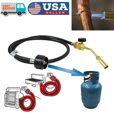 Adaptador de manguera de combustible antorcha turbo tanque de gas propano para soldadura fuerte soldadura Foto 1 de 4